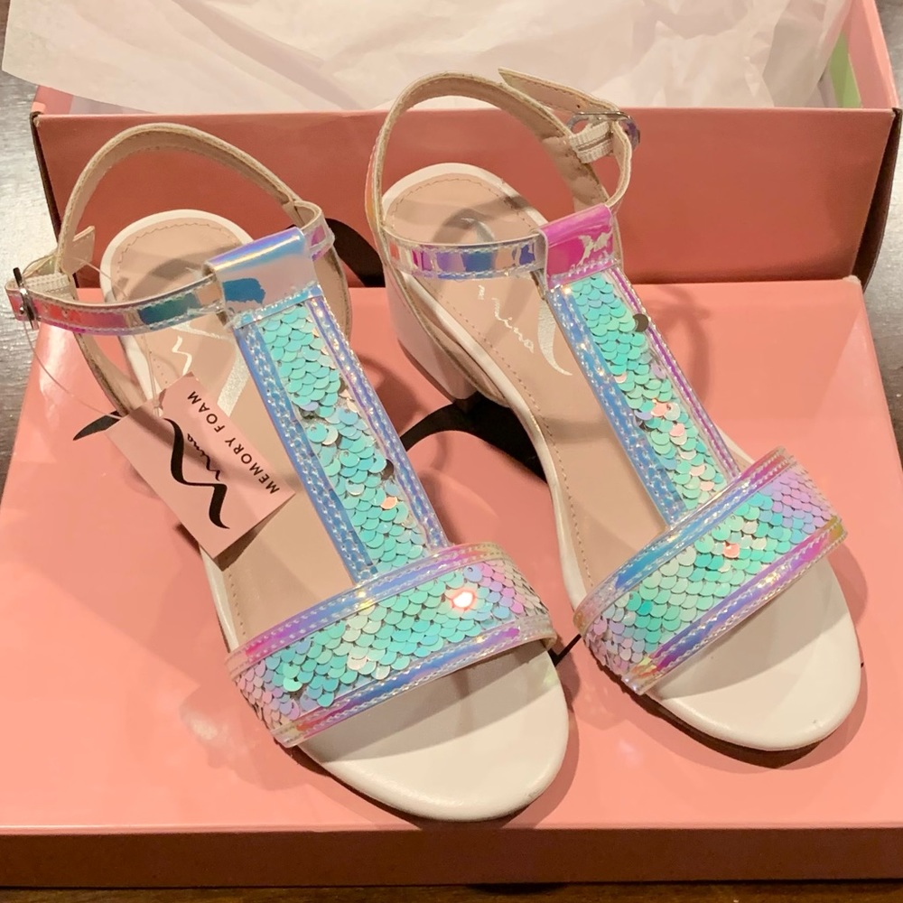 Nina Youth Kelinda Strap Sequence Sandals